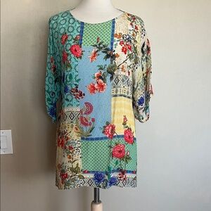 Floral Patchwork Blouse - Multicolor